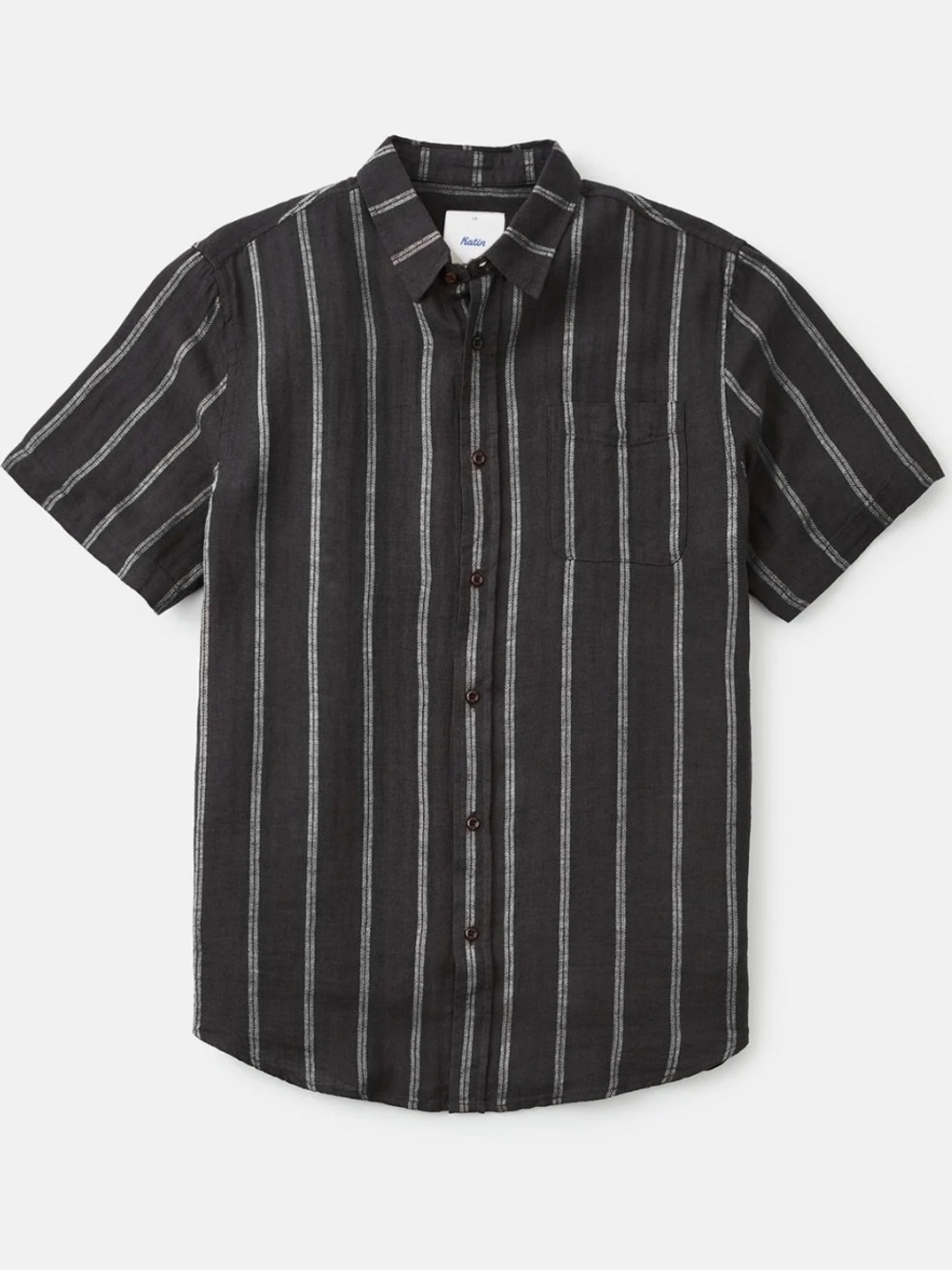 Katin Alan Shirt - Men's Black Short-Sleeve Vertical Stripe Button-Up - NWT